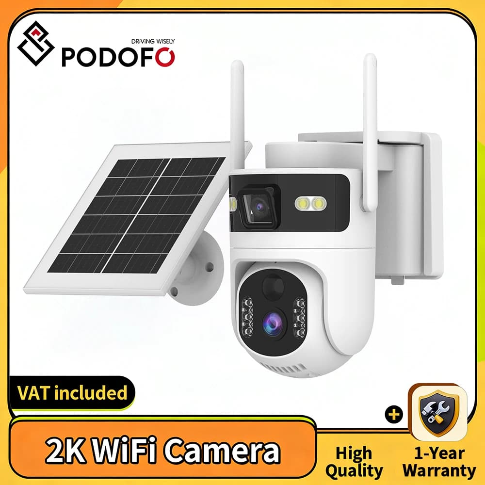 2K 300W Dual Lens Full Color Night Vision Smart WiFi Camera Outdoor Solar Powered PTZ IP Camera Surveillance Security Camera