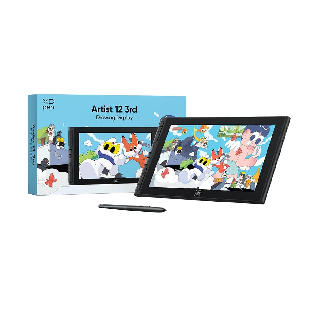 XPPen Artist 12 3rd 11.9-inch Graphics Monitor with X4 Smart Stylus 2 Dials 8 Keys Foldable Stand for Drawing Design Kids Gifts
