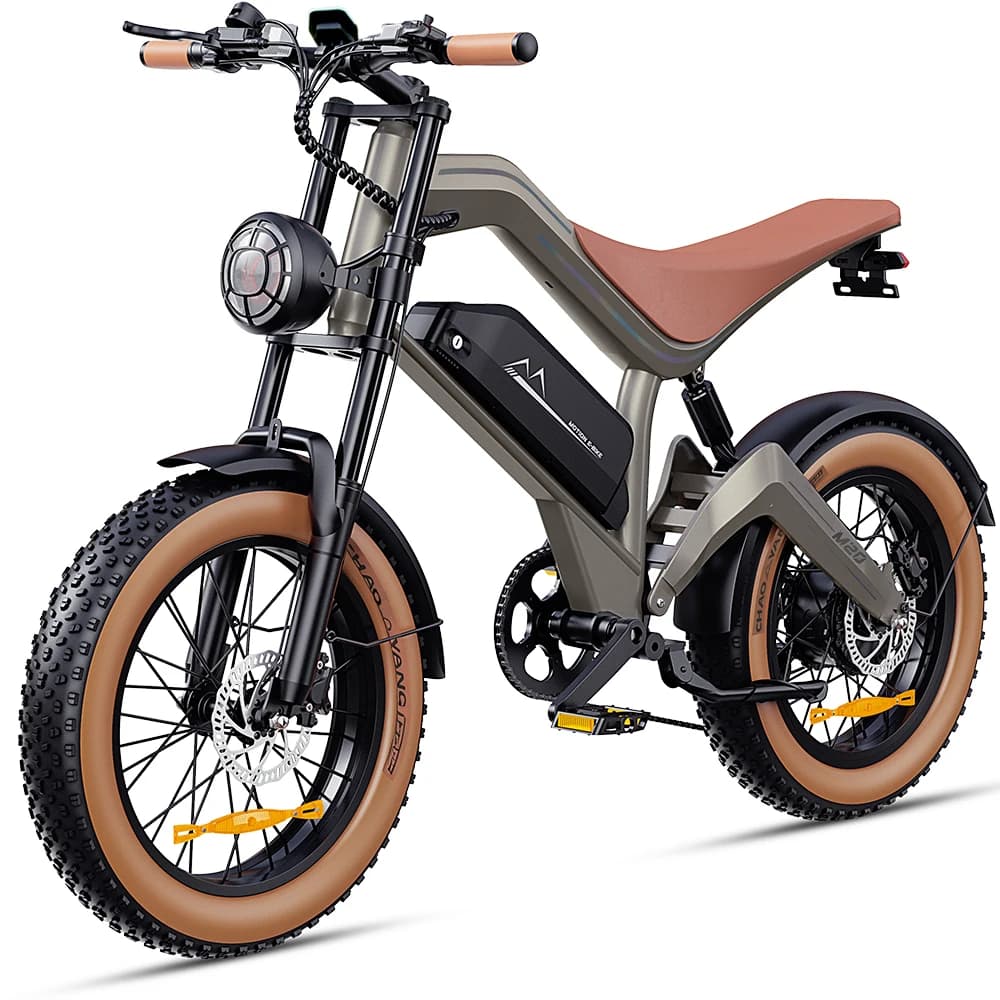 M20 Electric Bike for Adults 1500W Peak Motor 873.6Wh Removable Battery Dual Suspension Front Rear Lights E-Bike