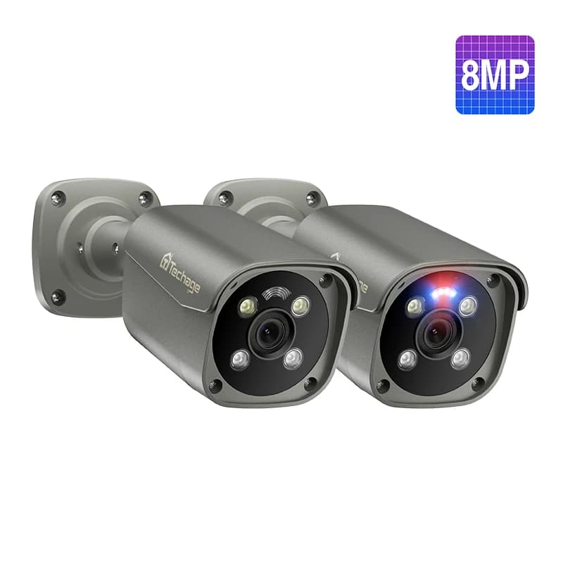 Techage UHD 4K 8MP 5MP Security POE Camera Smart AI Human Detect Outdoor Two-way Audio IP Camera CCTV Surveillance Color Night