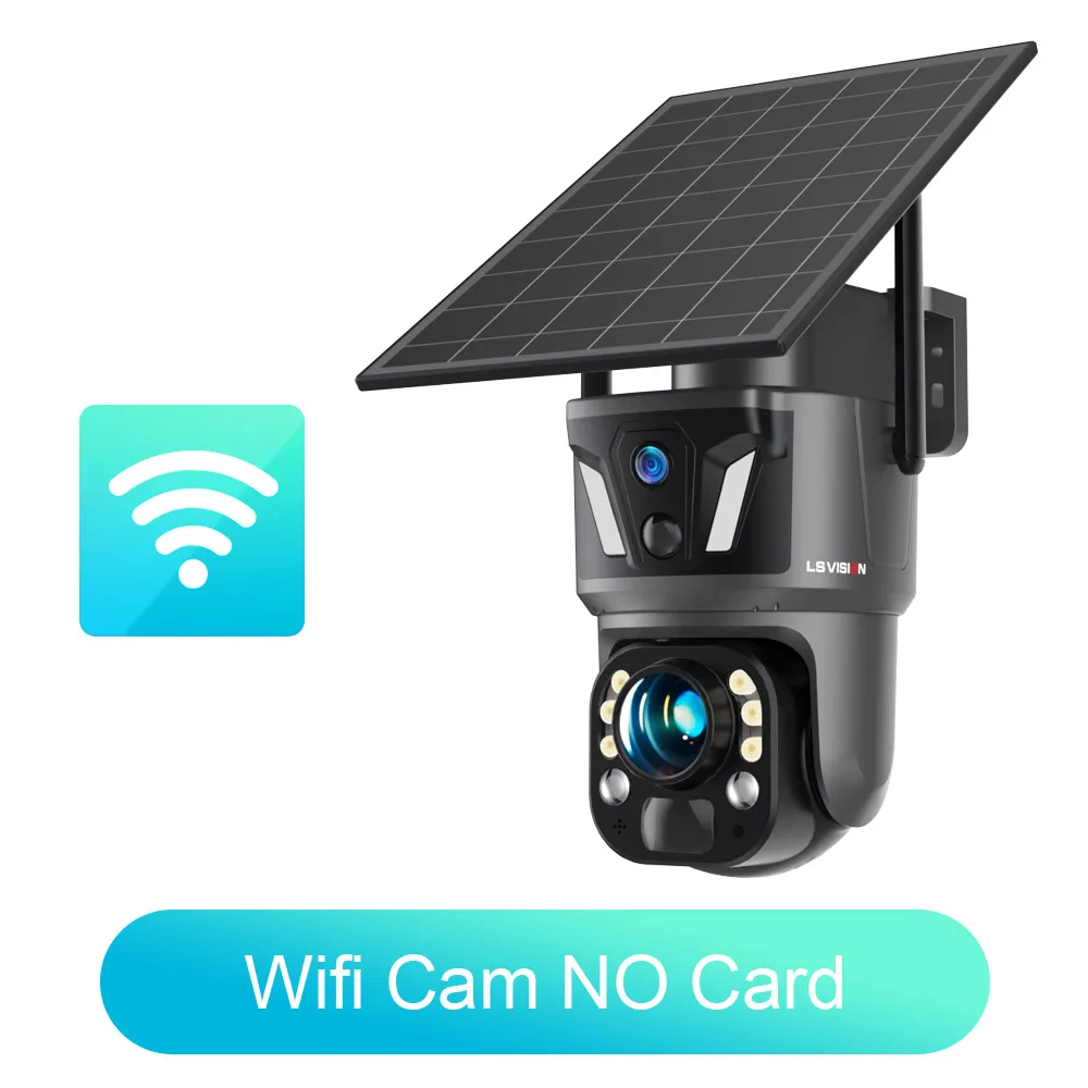 LS VISION 99X Zoom Solar Outdoor Surveillance Camera WIFI Security Cameras Or 4G Sim Cameras Humanoid Automatic Tracking Cctv 8MP Dual-lens Dual-screen Remote Viewing/playback via APP (UBox)