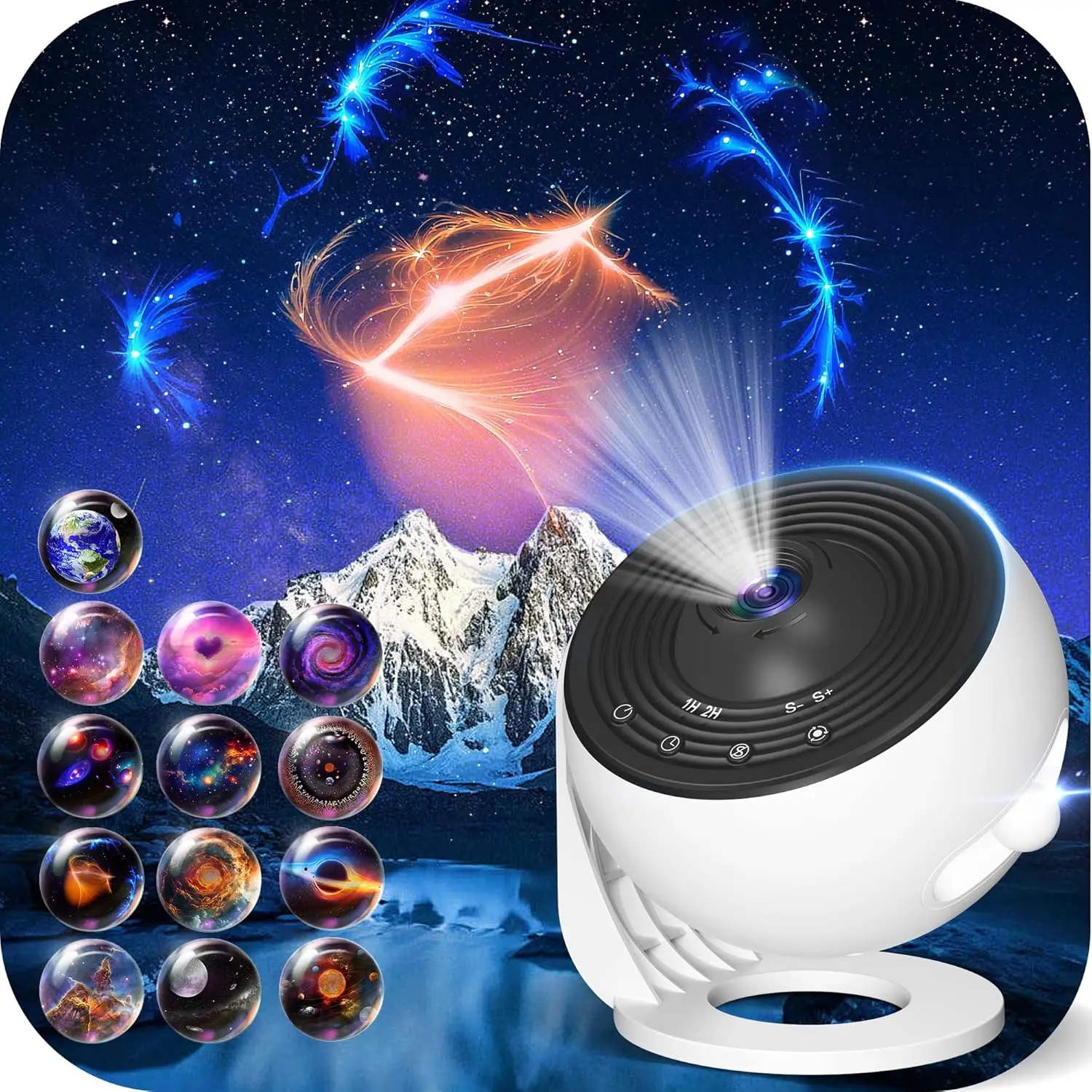 PRO Upgrade 360° Rotatable Starry Sky Galaxy Projector,13 in 1 Star Night Light with Fog and Milky Way Effects for Bedroom Gifts