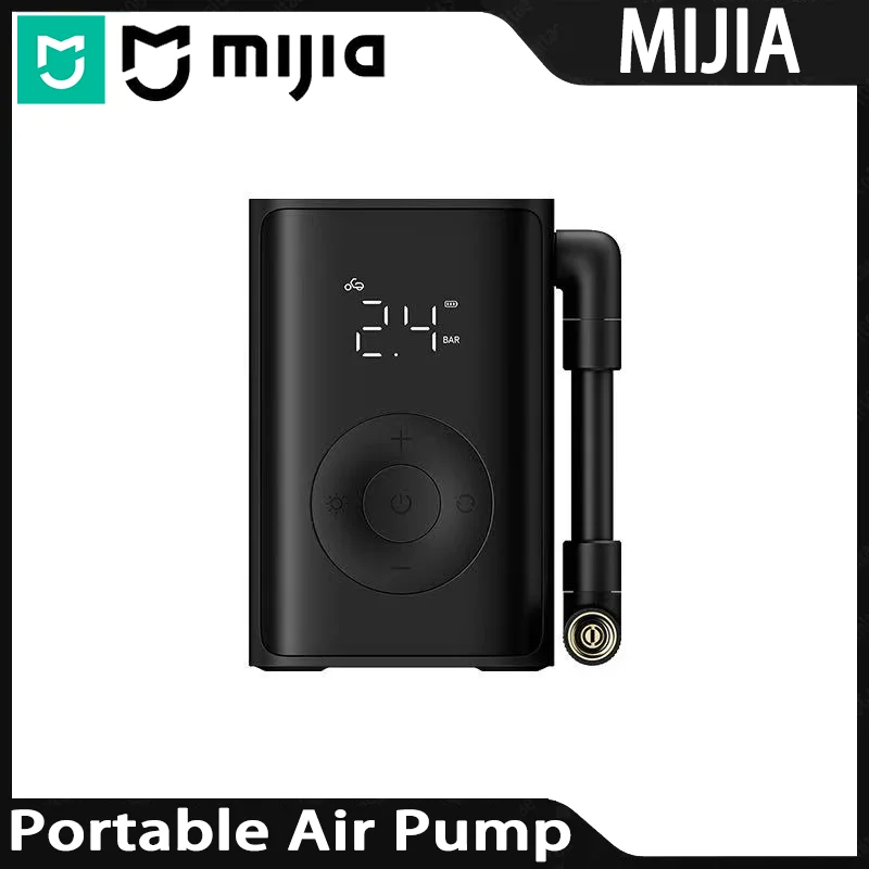 Xiaomi Mijia Protable Air Pump Mini 150psi Electric Inflation Display Screen 2000mAh Bicycling Ball Inflate Emergency Light