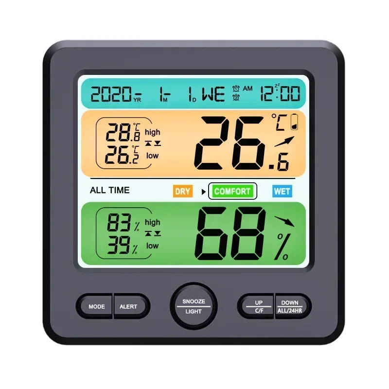 Wireless Touch Screen Weather Station Outdoor Forecast Sensor Backlight Temperature Hygrometer Indoor Outdoor Humidity Monitor