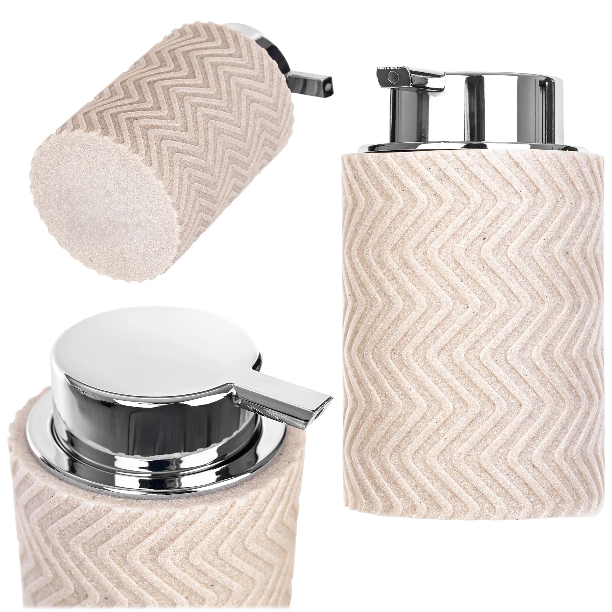 KADAX 14 cm Soap Dispenser Beige Bathroom Pin Pump Feeder Geometric 1 PCs