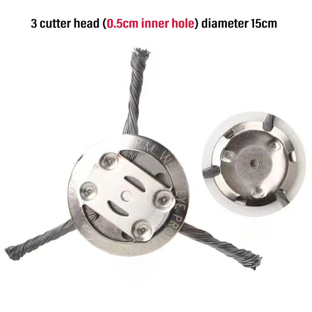 Weed Brush Head Steel Wire Wheel Grass Trimmer Head Removal Moss Rust Lawn Mower Grass Brush Disc Weed Brush Trimmer Heads