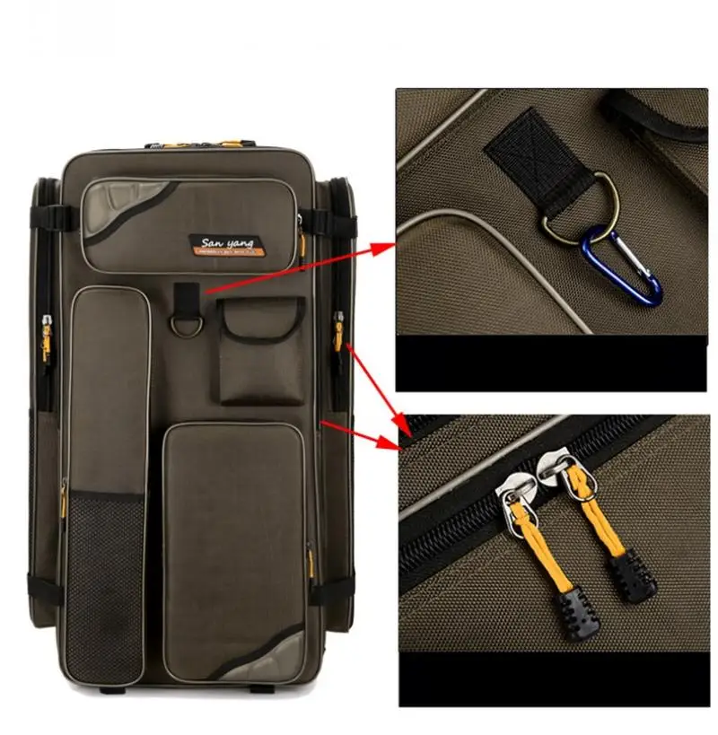 35 Inch 90cm Oxford Fishing Backpack Waterproof Large Capacity Tackle Bag With Rod Holder Wear Resistant Outdoor Fishing Gear Storage Backpack For Men