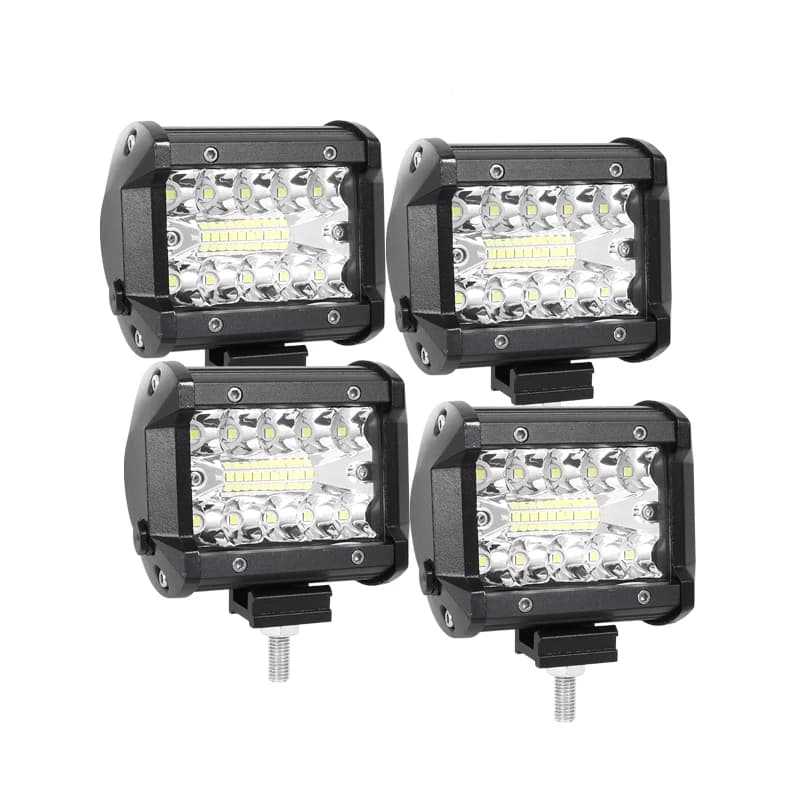 4 X 60W 4 Inch LED Work Light 12V 24V Spot Beam Off Road Light Bar for 4x4 Truck ATV SUV UTV Boat Tractor