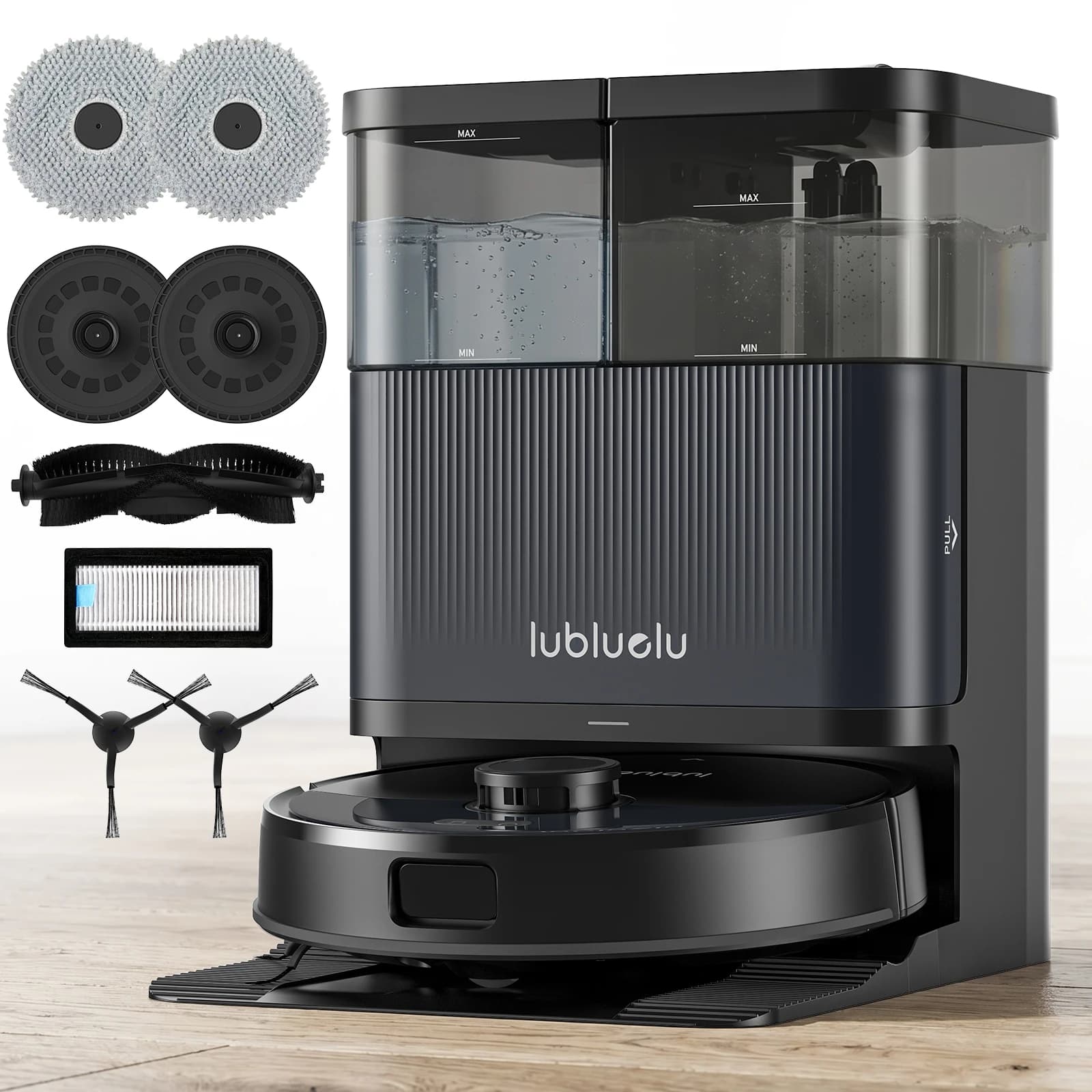 Lubluelu S1000 Cordless Robotic Vacuum 11000Pa Adjustable Suction 200 Minute Long Battery Life Breakpoint Self Charging Carpet Boost Technology for Pet Hair and All Floor Types