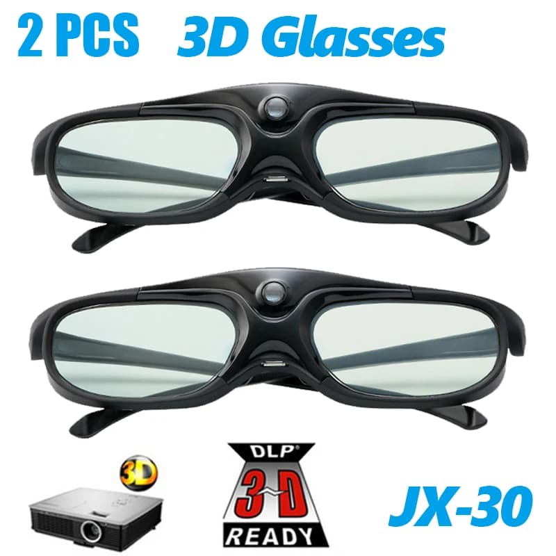 2PCS 3D Glasses Active Shutter 96-144HZ for BenQ Acer X118H P1502 X1123H H6517ABD H65108D Optoma JmGo V8 XGIMI Projector