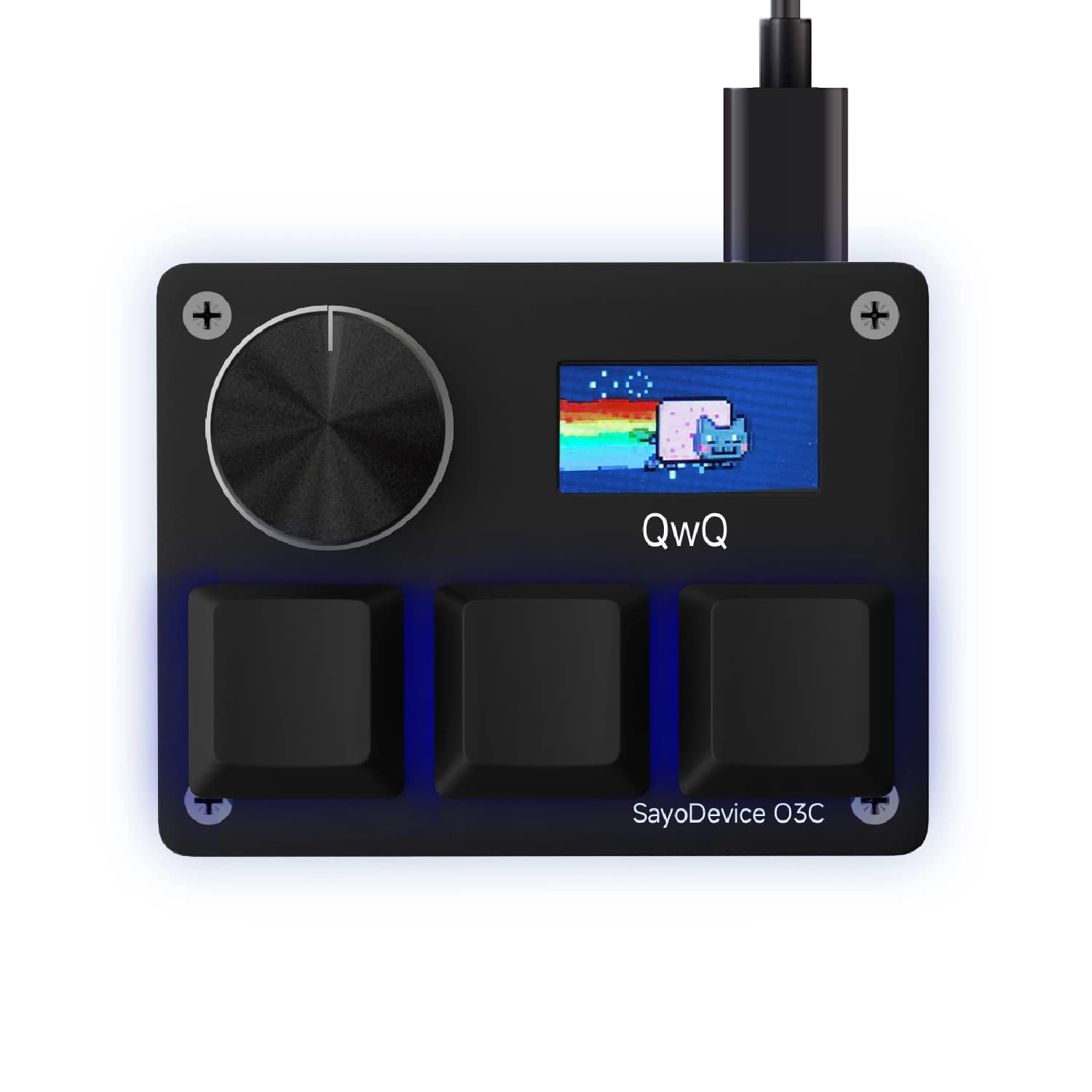 SayoDevice OSU O3C Rapid Trigger Magnetic Switches Keyboard Gateron KS-20 White Switches With Knob Screen Copy Paste Shotcut