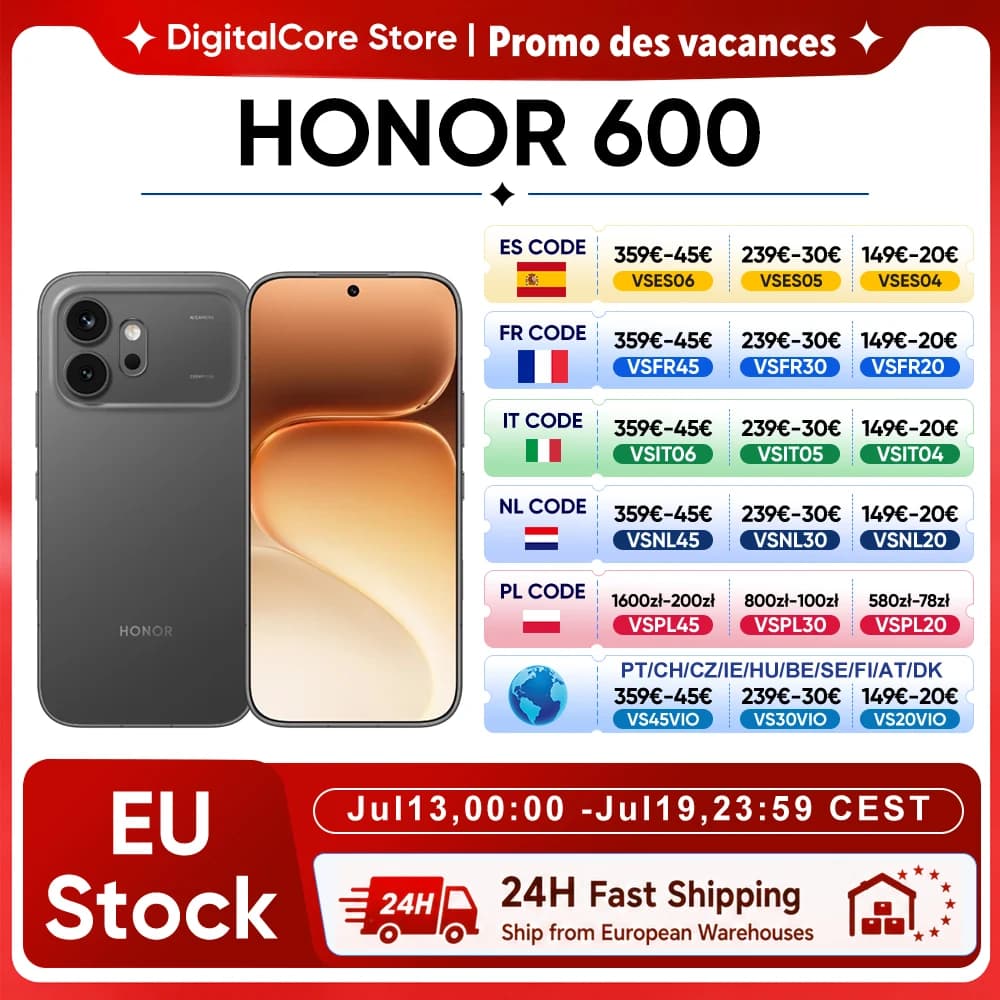 HONOR 600 5G Smartphone EU Version 200MP AI Ultra Night Camera 6400mAh Snapdragon 7 Gen4 AI Button 6.57"AMOLED 80W Supercharge