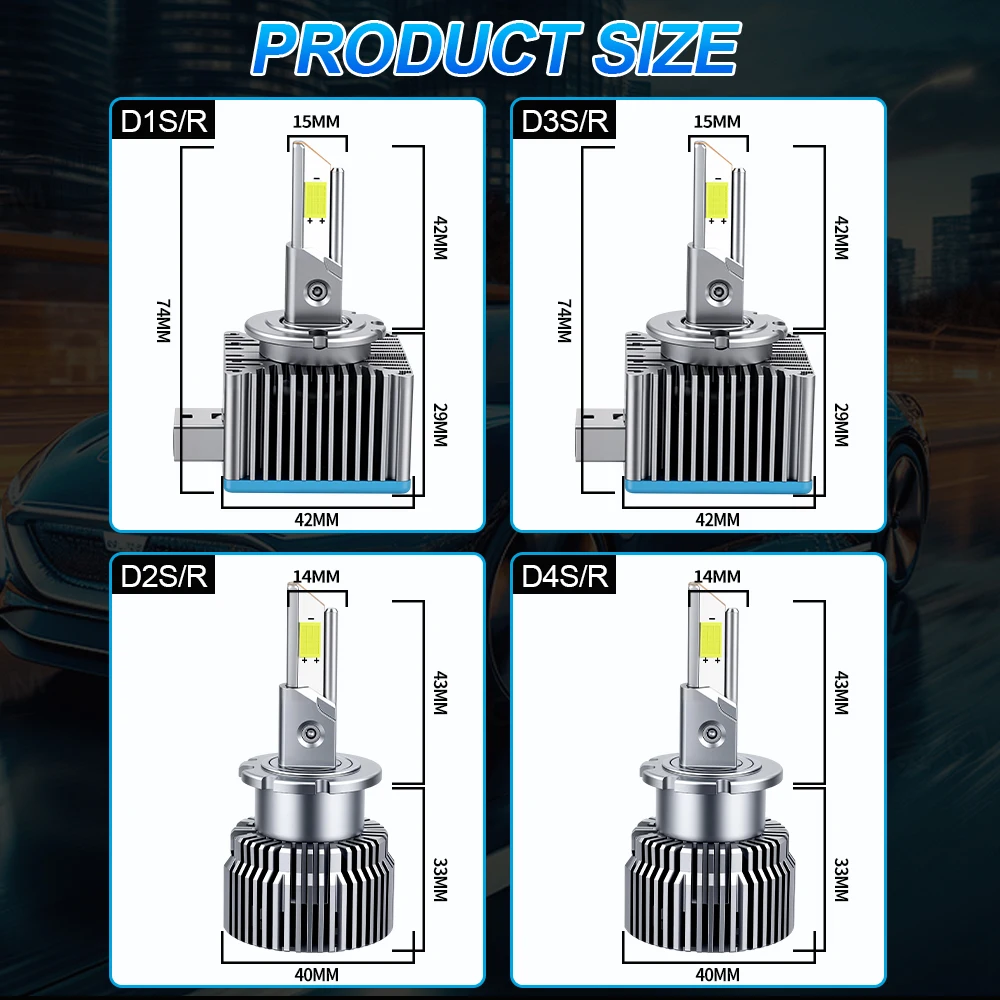 D1S D3S D2S LED Canbus Headlight Bulb Xenon D4S D1R D3R D2R D4R D8S Ultra Powerful Spotlight Led Lights for Car Automobile Lamp