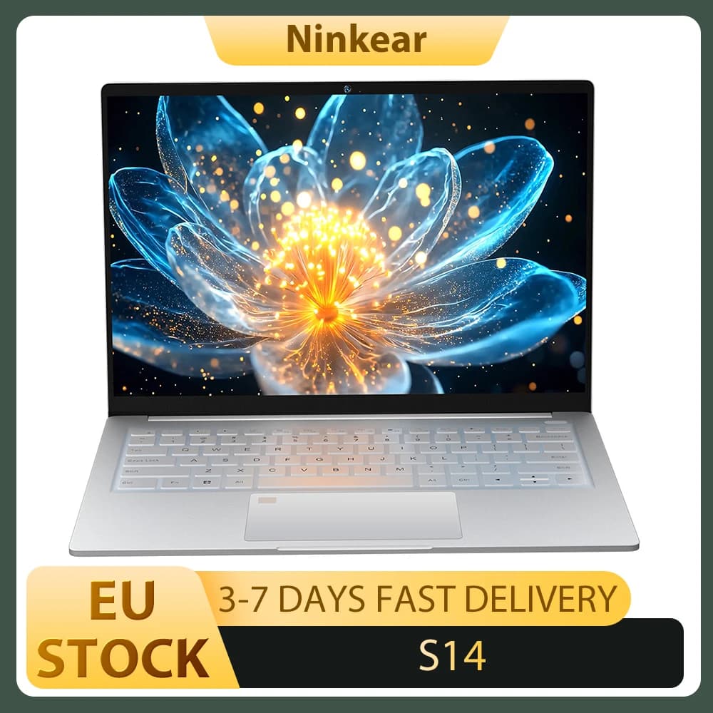 Ninkear S14 Laptop, 14 inch 2240*1400 Screen, AMD Ryzen 7535HS 6 Cores Max 4.55GHz, 16GB LPDDR5 RAM 1TB SSD, WiFi6 Bluetooth 5.3