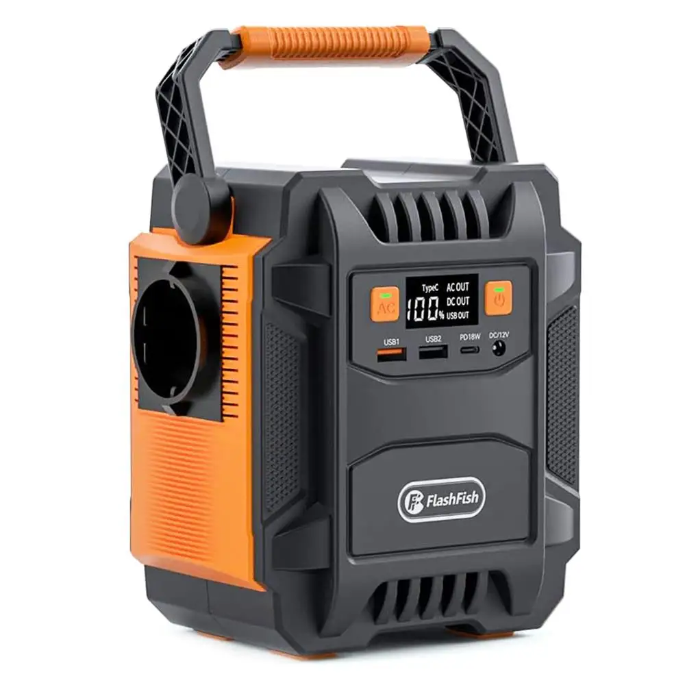 FF FlashFish A201 172.8Wh (48000mAh) 200W Portable Power Station, 230V AC Outlets Power Bank with LED Solar Generator