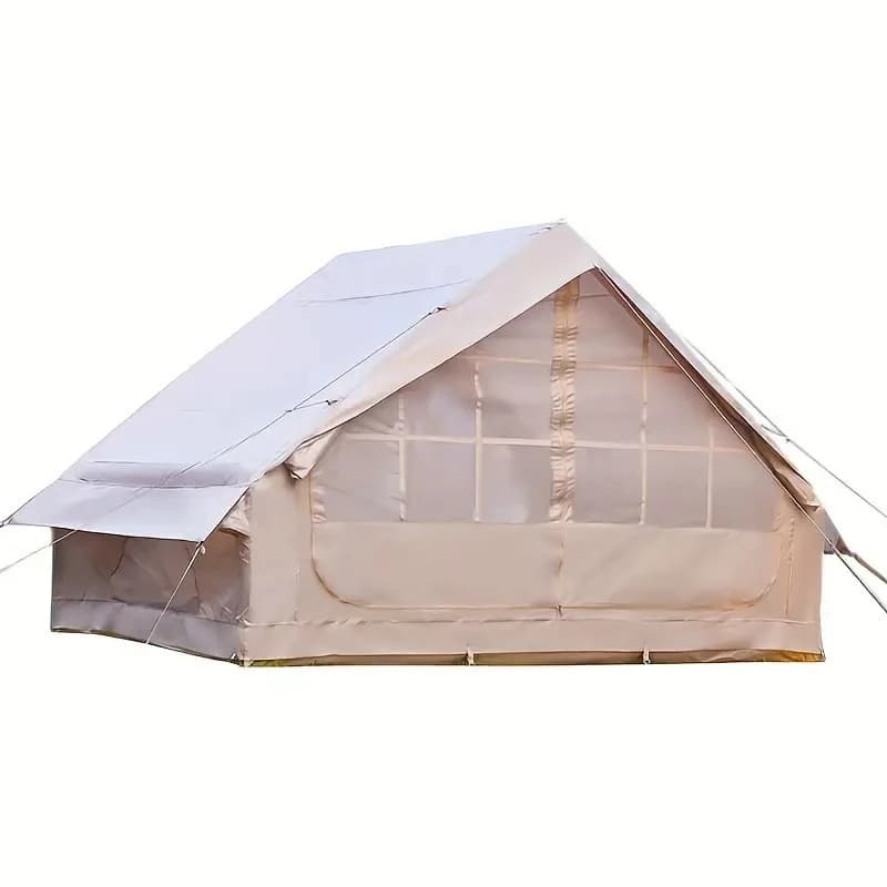 PAKICETUS Inflatable Camping Tent with Skylight All Weather Windproof UV Protection Stable Air Frame Lightweight Portable Outdoor Tent for 4-6 Persons Hiking Backpacking Travel