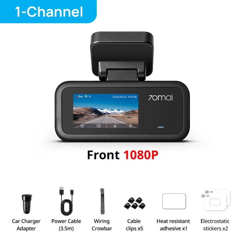 【New】70mai A210 Dash Cam 1080P HDR Auto Recorder 24H Parking 132° FOV Dual-channel Record Supercapacitor Bulit-in GPS Wi-Fi 6