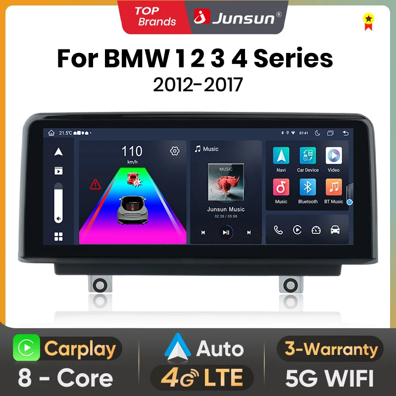 Junsun Wireless Carplay Android Auto Multimedia Car Radio For BMW 1 2 3 4 Series F20 F21 F22 F30 F31 F32 F33 F34 F36 NBT System