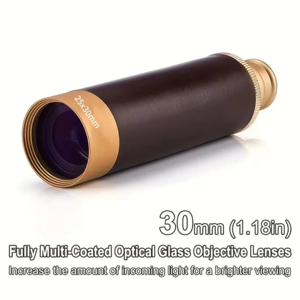 Monocular Telescope with 25x Magnification Portable Optical Monocular for Hiking Climbing Bird Watching Wildlife Observing Outdoor Travel Equipment Practical Holiday Gift