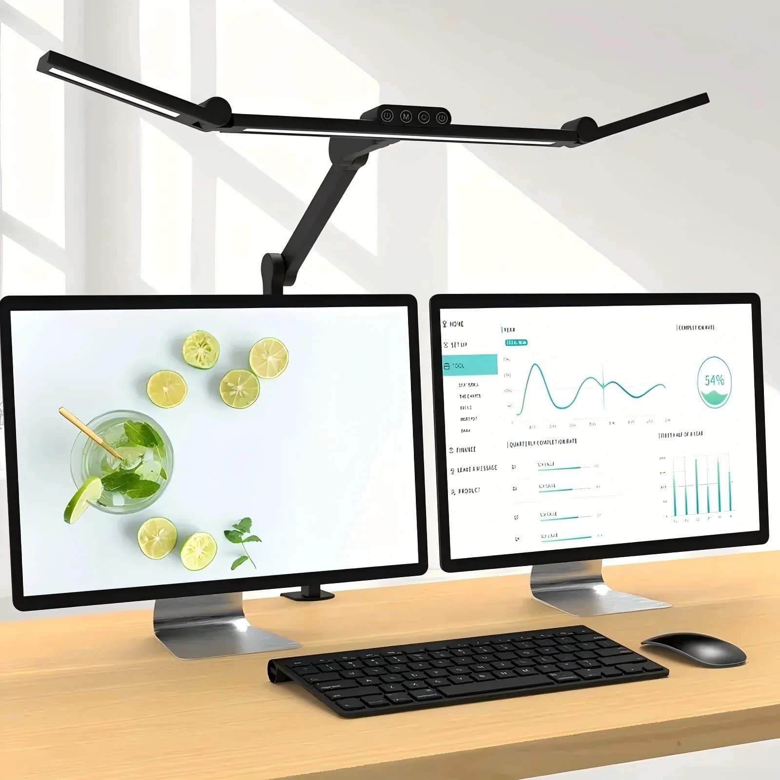 24 W Super Bright Dimmable LED Desk Lamp, 1500LUMEN LED Table Lamp for Home And Office with Ambient Light, Daylight Lamp, Clamp