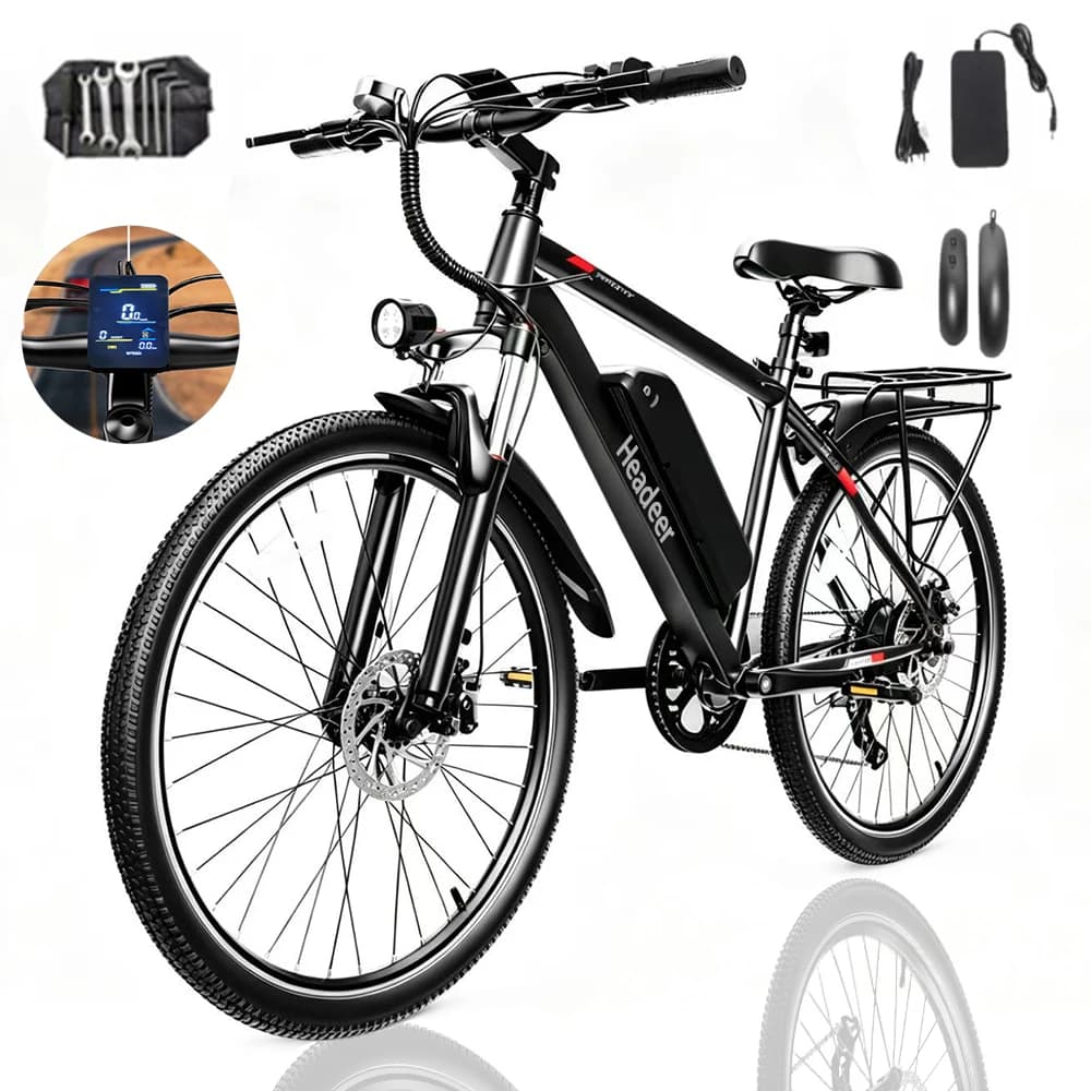 HEADEER BK1350 Electric Bike 250W 48V15.6Ah Lithium Battery 80KM Range 26‘’ City Trave Electric Bicycle Disc Brakes E-bike