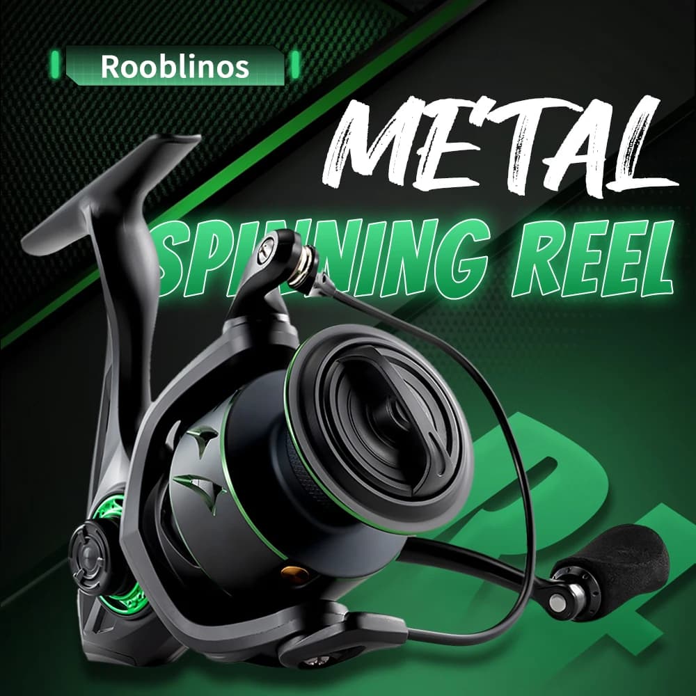 Rooblinos RF Spinning Reels Ultralight Metal 5.2:1 Gear Ratio 2000-5000 Saltwater Or Freshwater Big Max Drag Fishing Reels