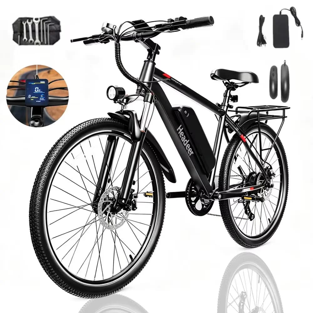 HEADEER BK1350 E Bike 48V15AH Battery Dual-Suspension Shock Absorption Electric Bike 26-Inch Tire Mountain Electric Bicycle [Complies with EU regulations]