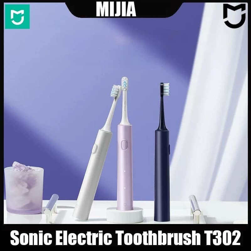 Mijia Sonic Electric Toothbrush T302 3colors 4 Brush Heads IPX8 Water Proof 360° Wireless Charging 4 Modes Cleaning Teeth