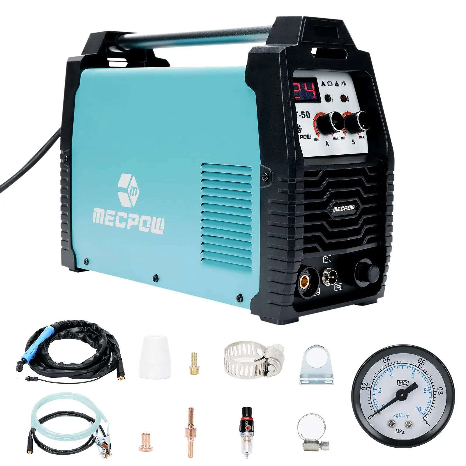 Mecpow CUT-50 Plasma Cutter IGBT Inverter Technology Contact Arc Starting Smart Fan Cuts 5-15mm Materials