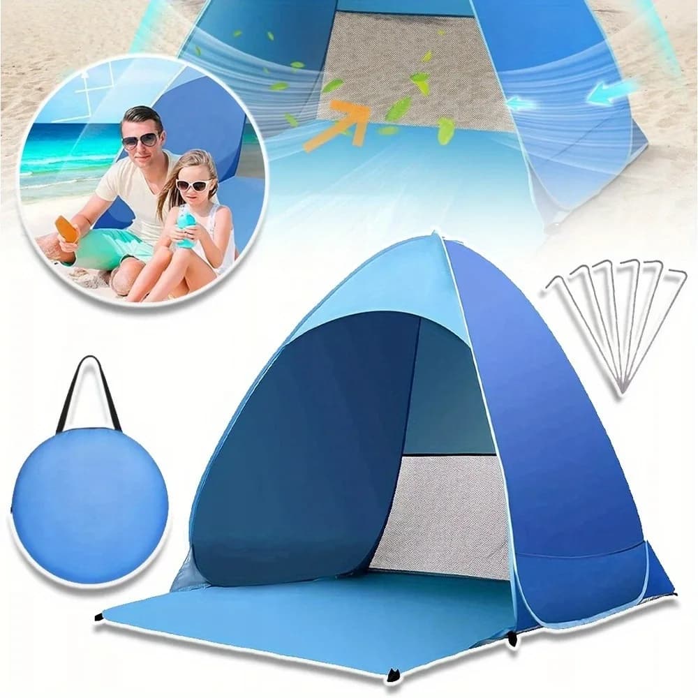 Pop Up Beach Tent, Portable Sun Shade Tent Beach Shelter Instant Easy Set Up, Beach Tent for Beach, Garden, Picnic
