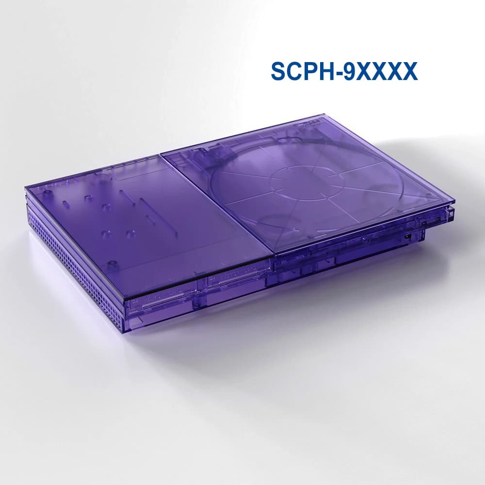 Bitfunx Translucent Black Purple Replacement Case for PS2 Slim Game Console