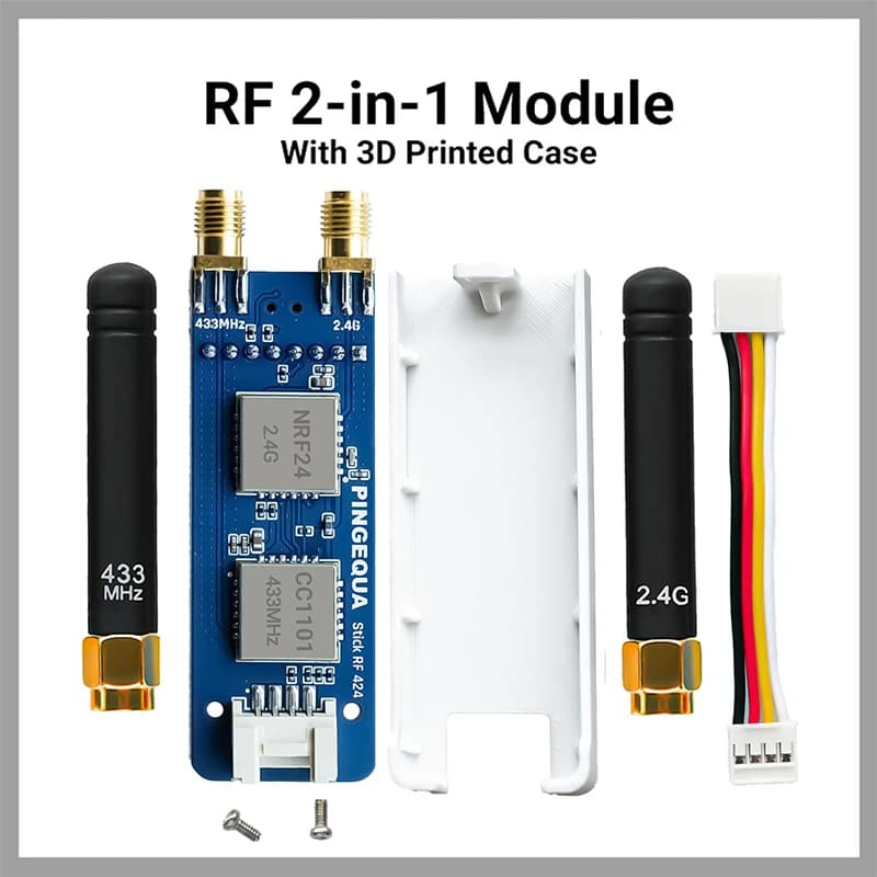 M5Stack StickC PLUS 2 NRF24 CC1101 Moudle, RF Expansion Board, 2.4GHz 433MHz, Support Bruce Firmware, Stick RF 424, PINGEQUA