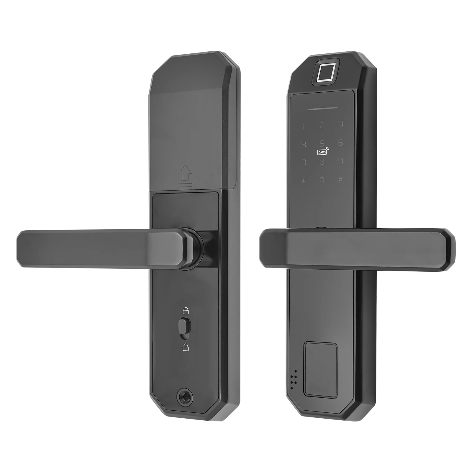 Black Smart Fingerprint Door Lock Keyless Entry Keypad Biometric Security Lock with Touchscreen, Multiple Unlocking for Home