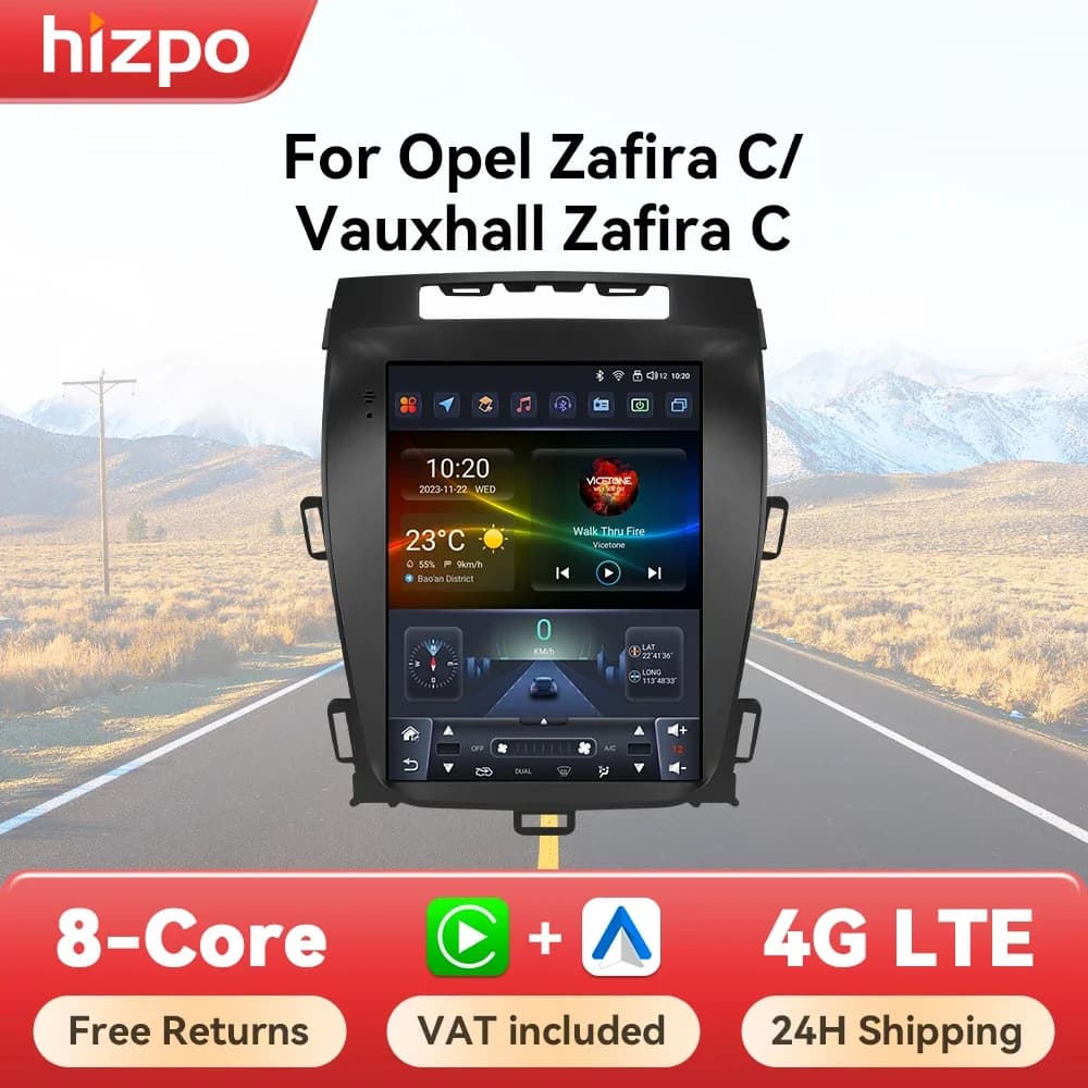 Hizpo 9.7" For Tesla Style Car Radio Multimedia For Opel Zafira C / Vauxhall Zafira C 2010 -2016 Wireless CarPlay GPS Stereo DSP 9.7 Inch for Tesla Style Intelligent Screen QLED Display Automotive Head Unit Navigation 5G WIFI DSP Split ADAS USB DVR SWC BT