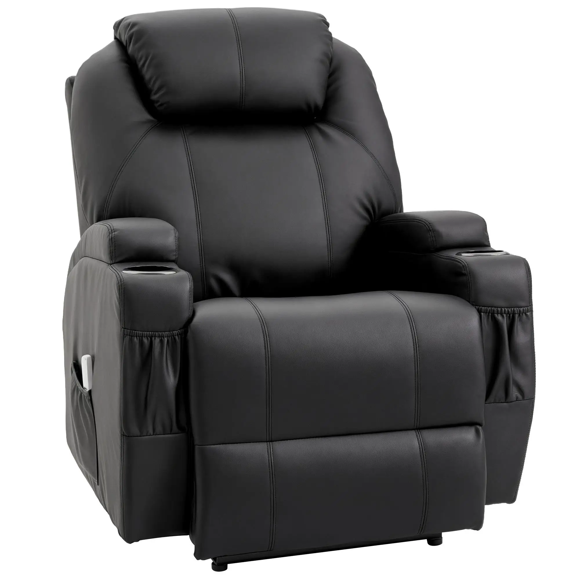 Electric massage armchair with 8-point massage, 165 ° tilt, 160kg load capacity, Black