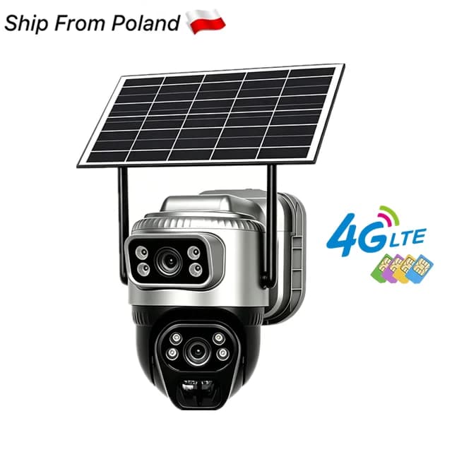 V380 Pro 4G Outdoor Waterproof Camera With Sim Card 8MP 4K Dual Lens Monitor Night Vision Security PTZ Solar CCTV Home IP Camera