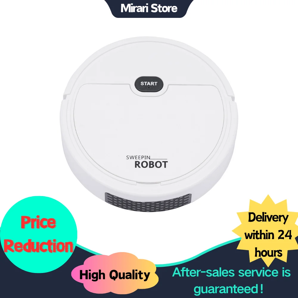 Robot Vacuum Cleaner 500Pa Suction 3-in-1 Suction & Mop Robot for Hard Floors Low Pile Carpets