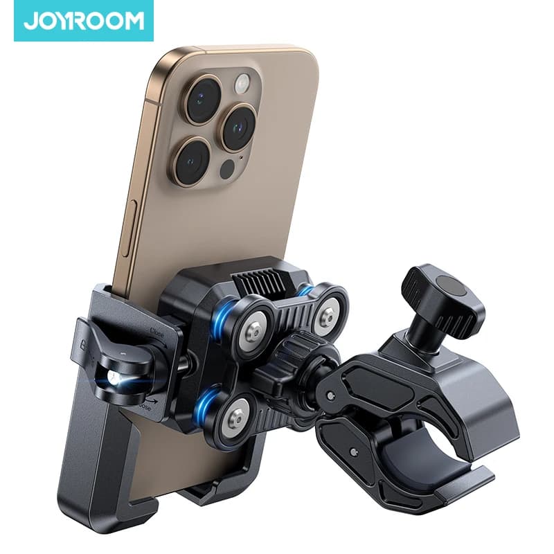 Joyroom Motorcycle Phone Mount Holder Dual Vibration Dampener Universal Bike Bicycle Phone Mount for 4.7''-7'' Phones
