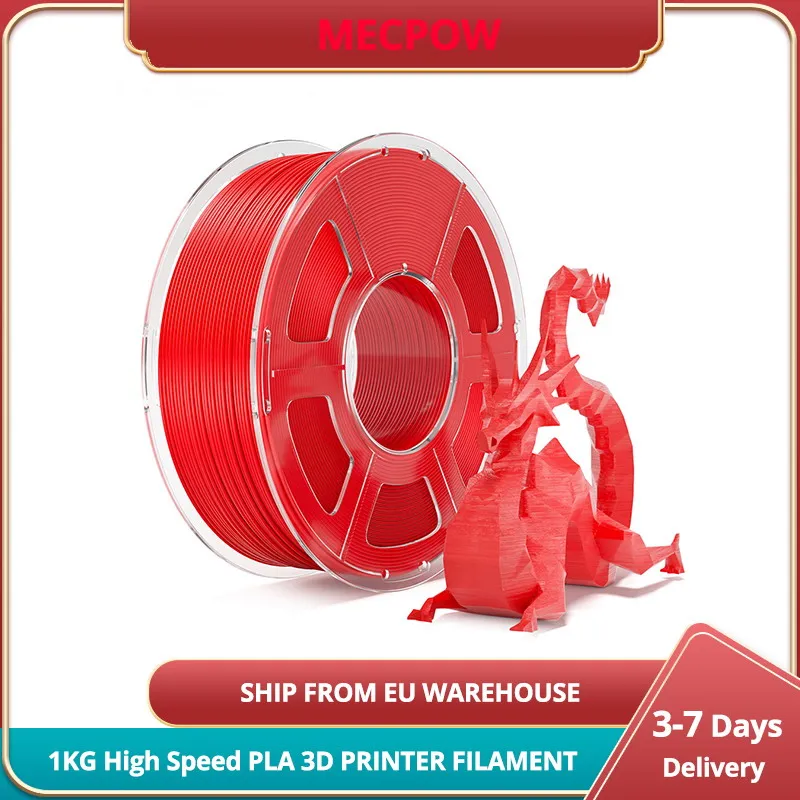Mecpow 1KG High Speed PLA 3D PRINTER FILAMENT 50-600mm/s, 190-260°C Temperature, 1.75mm±0.02mm Diameter