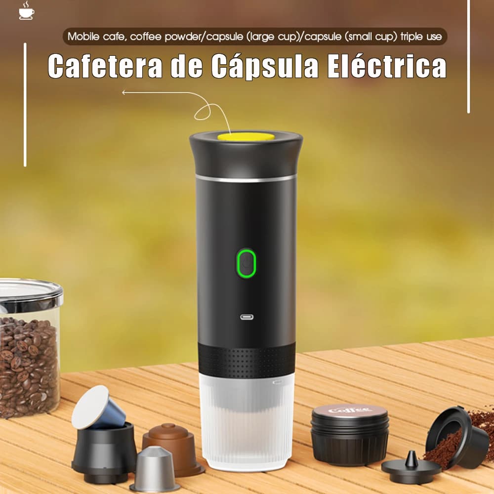 MicroData Portable Electric Capsule Coffee Maker 3 in 1 Coffee Pot Espresso Pot Cordless Heating Pump Press Coffee Maker Travel
