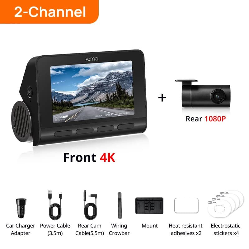 70mai 4K Dash Cam A810 HDR Built-in GPS ADAS 24H Parking 4G Compatible Car DVR 70mai A810