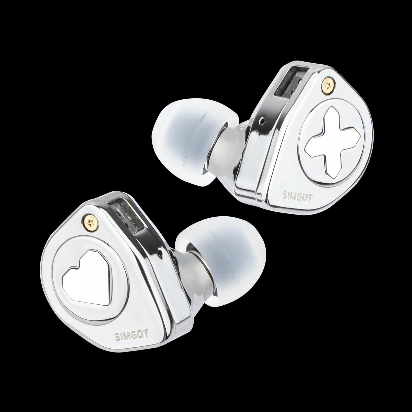 SIMGOT EW300 1DD+1Planar+1PZT Hybrid Driver IEM HIFI Earphones with Detachable Nozzles Silver-Plated OFC IEM Cable for Musician