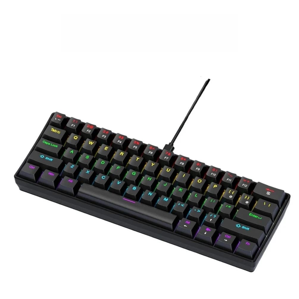 Original Brand APAYADO K61 Mini Mechanical Keyboard,Wired,61 Keys,Phantom RGB, Blue Mechanical Switch for Gaming, 60% Portable