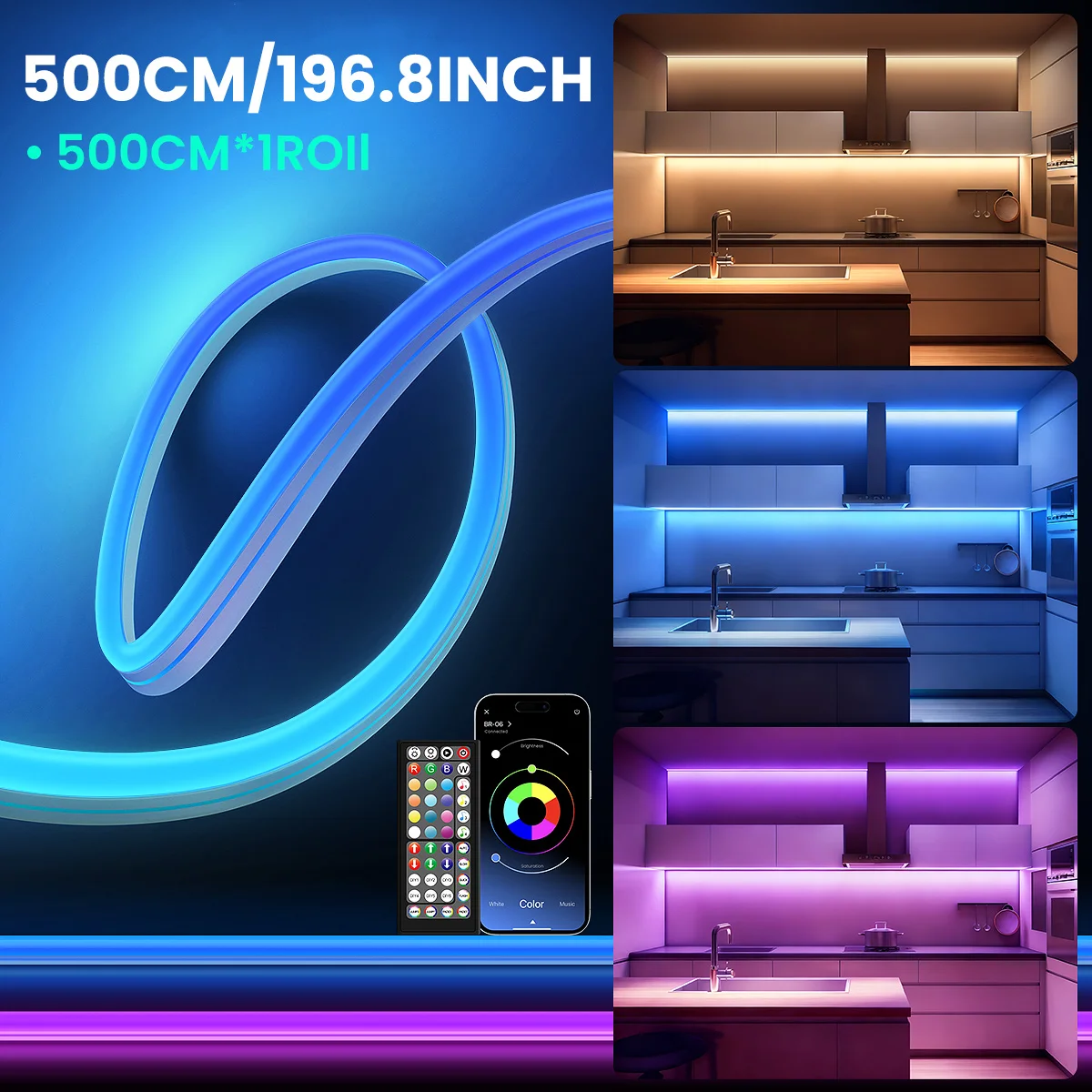 30M/20M LED Neon Rope Lights with App/Remote Control, Music Sync Waterproof Flexible DIY Design RGB Strip Lamp for Room,Party