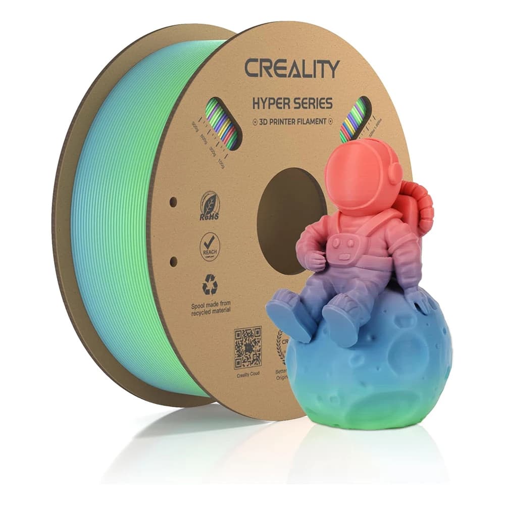 Creality Hyper Rainbow PLA 3D Printing Filament 1kg 1.75mm Vibrant Gradients Colors High Speed Printing Material