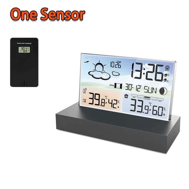 Multifunctional Digital Weather Station Weather Forecast Alarm Clock Indoor Outdoor Temperature Sensor Humidity Meter Calendar