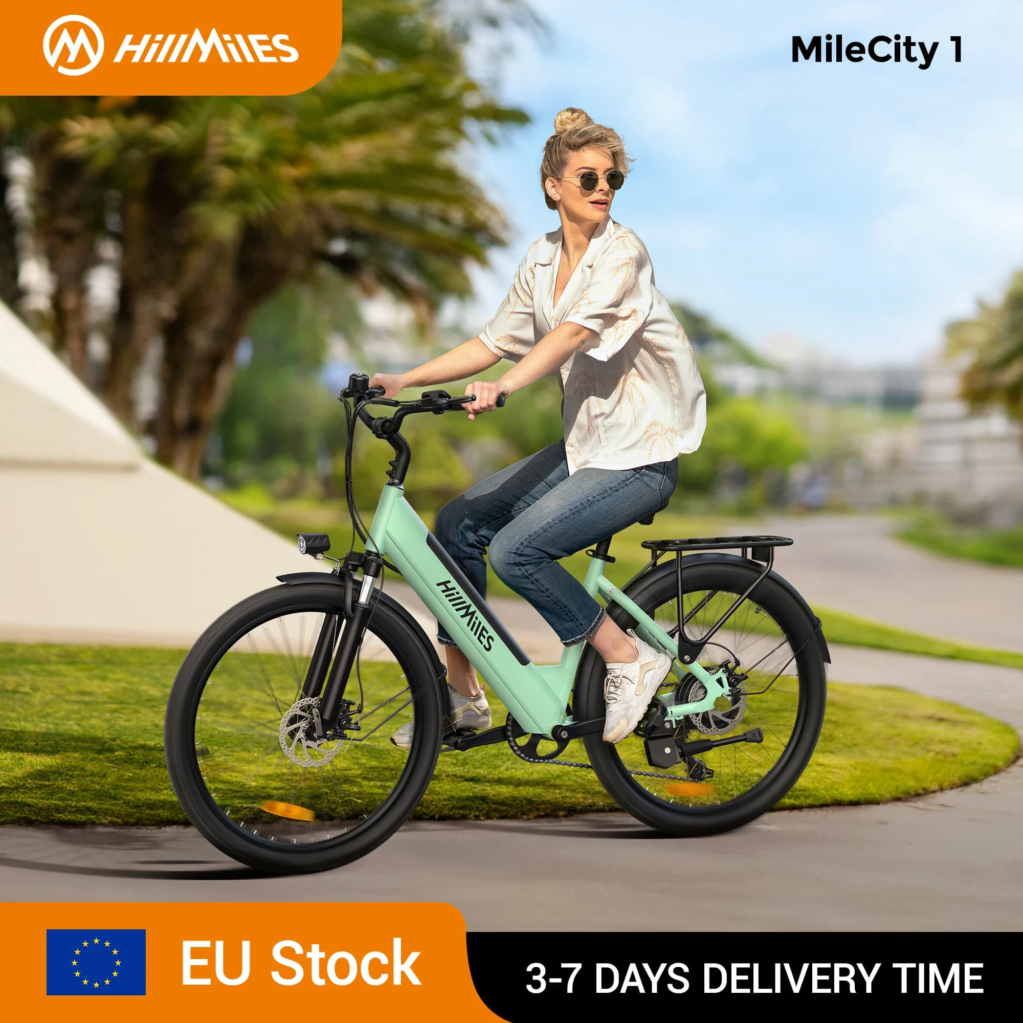 MileCity 1 26 "Electric Bike for Comuting, 120km Range, 250W, 36V 13Ah Battery, Speed 25 km/h, 7 Gears, Disc Brakes E-bike