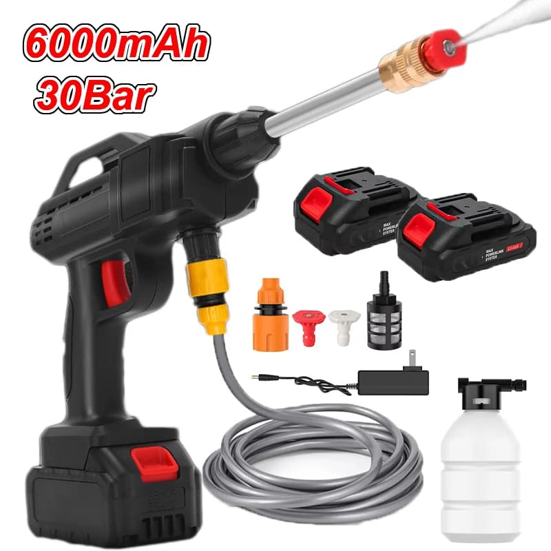 30Bar 600W Cordless Car Wash Water Gun High Pressure Cleaner Washer Spray Garden Washing Cleaning Machine for Makita 21V Battery