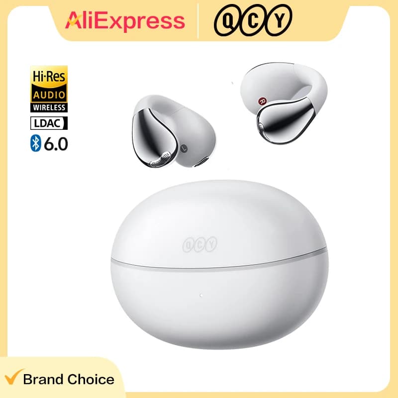 QCY Crossky C30S BH24QT33A Wireless Earphones Bluetooth 6.0 Ear Clip Earbuds Hi-Res LDAC Spatial Sound Dual Connection Headphone