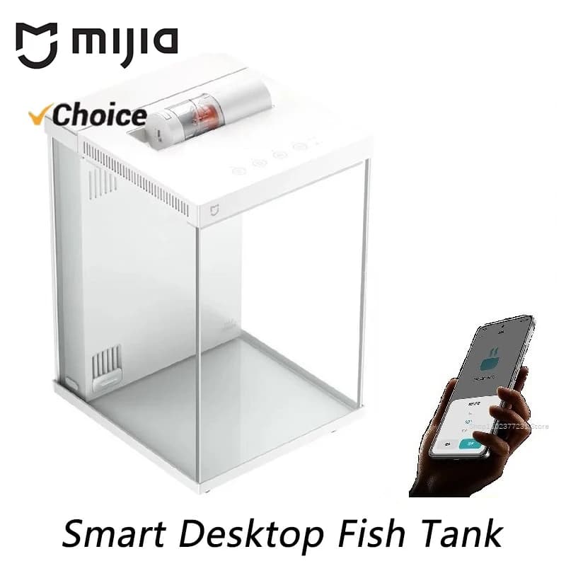 Mijia Smart Desktop Aquarium 10L Smart Fish Tank App Control Feeding Pro Filtration Mi Home Compatible No Assembly white